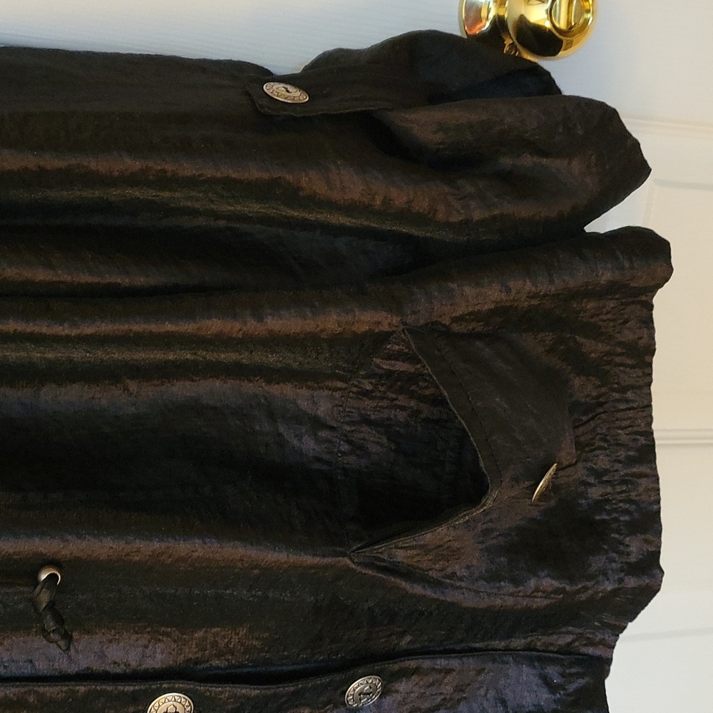 Ruby Rd Black Jacket 18W Silver Button Up - Picture 4 of 9